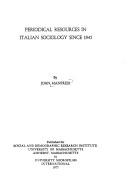 Cover of: Periodical resources in Italian sociology since 1945 by John Manfredi