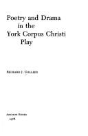 Cover of: Poetry and drama in the York Corpus Christi play