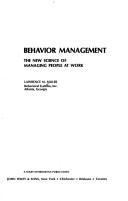 Cover of: Behavior management by Lawrence M. Miller