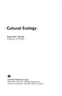 Cover of: Cultural ecology