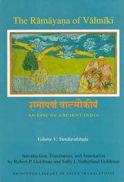 Cover of: The Ramayana of Valmiki: An Epic of Ancient India, Volume V: Sundarakanda