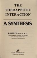 Cover of: The therapeutic interaction by Robert Langs