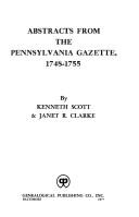 Cover of: Abstracts from the Pennsylvania gazette, 1748-1755