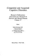 Cover of: Congenital and acquired cognitive disorders