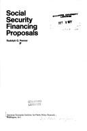 Cover of: Social security financing proposals