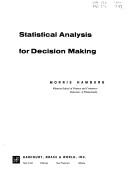 Cover of: Statistical analysis for decision making.
