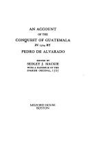 Cover of: An account of the conquest of Guatemala in 1524