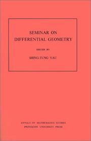 Cover of: Seminar on differential geometry