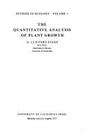 The quantitative analysis of plant growth by G. Clifford Evans