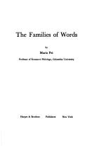 Cover of: The families of words