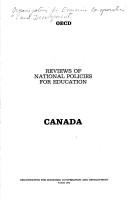 Cover of: Canada: OECD reviews of national policies for education.