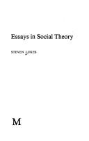 Essays in social theory