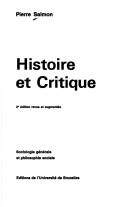 Cover of: Histoire et critique