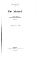 Cover of: Lehrstück: Brechts Theorie e. polit.-ästhet. Erziehung