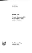 Cover of: Krumme Regel: Novalis' Konstruktionslehre des schaffenden Geistes und ihre Tradition.