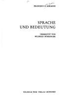 Cover of: Sprache und Bedeutung