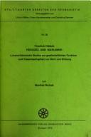 Cover of: Friedrich Hebbels Herodes und Mariamne: literarhistorische Studien zur gesellschaftlichen Funktion und Klassenbedingtheit von Werk und Wirkung