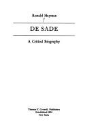Cover of: De Sade: a critical biography