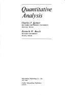 Cover of: Quantitative analysis