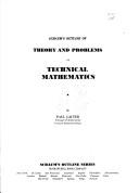 Cover of: Schaum's outline of theory and problems of technical mathematics