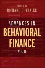 Cover of: Advances in Behavioral Finance, Volume II (The Roundtable Series in Behavioral Economics)
