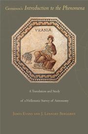 Cover of: Geminos's "Introduction to the Phenomena": A Translation and Study of a Hellenistic Survey of Astronomy