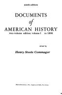 Cover of: Documents of American history
