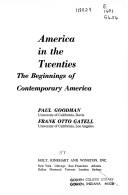 America in the twenties : the beginnings of contemporary America