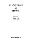 Cover of: Du linguistique au textuel: études
