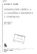 Cover of: Descriptive and comparative linguistics: a critical introduction