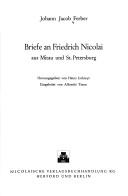 Briefe an Friedrich Nicolai by Johann Jakob Ferber