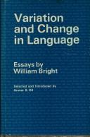 Cover of: Variation and change in language by Bright, William