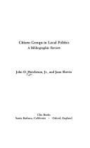 Citizen groups in local politics : a bibliographic review