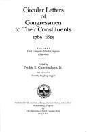 Cover of: Circular letters of Congressmen to their constituents, 1789-1829