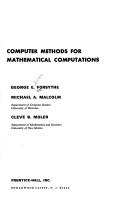 Computer methods for mathematical computations by George E. Forsythe