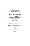 Cover of: A gentleman of much promise: the diary of Isaac Mickle, 1837-1845