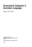 Cover of: Grammatical categories in Australian languages