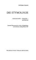 Cover of: Die Etymologie by Vittore Pisani