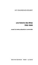 Cover of: Une Histoire des élites, 1700-1848: recueil de textes