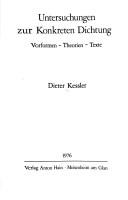 Cover of: Untersuchungen zur konkreten Dichtung: Vorformen, Theorien, Texte