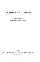 Cover of: Gerhart Hauptmann