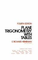Cover of: Plane trigonometry with tables
