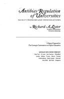 Antibias regulation of universities by Richard Allen Lester