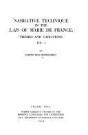 Narrative technique in the Lais of Marie de France by Judith Rice Rothschild