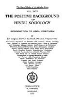 Cover of: The positive background of Hindu sociology. by Benoy Kumar Sarkar