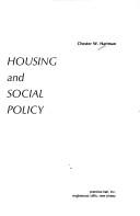 Cover of: Housing and social policy