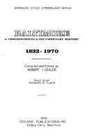 Cover of: Baltimore: a chronological & documentary history, 1632-1970