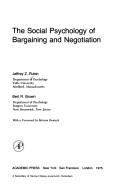 Cover of: The social psychology of bargaining and negotiation by Jeffrey Z. Rubin