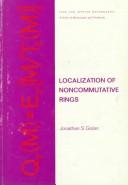 Cover of: Localization of noncommutative rings