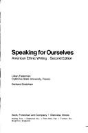 Cover of: Speaking for ourselves: American ethnic writing